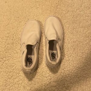 White slip on Vans in size 5